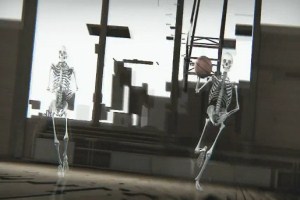 Skeletons playing with a basketball Skeletons playing with a basketball