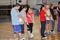 Steven Gardoni, Saida Cikic  from Special Olympics Montenegro), and Teresa Scobee (Special Olympics Arizona) practice the proper forearm passing form. <br /><span>Photo by Jenna Briggs/SOI</span>