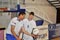 Vladimir ‘Vanya’ Grbic teaches Special Olympics Serbia athlete Nenad Gulic proper serving form.<br /><span>Photo by Jenna Briggs/SOI</span>